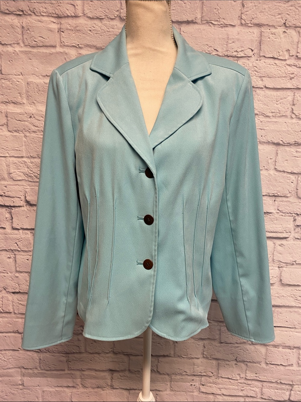 Requirements Light Blue Button-Front Blazer Size Large